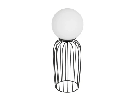 GLOBOSTAR® KAZAF 203-0295 Μοντέρνο Επιτραπέζιο Φωτιστικό Πορτατίφ με Ντουί 1 x E27 AC 220-240V IP20 - Μαύρο & Λευκό - Μ16 x Π16 x Υ40cm