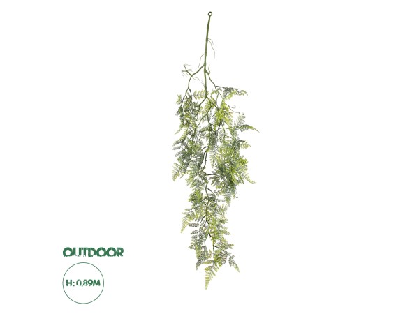 GloboStar® Artificial Garden FERN HANGING BRANCH 20413 Τεχνητό Διακοσμητικό Κρεμαστό Φυτό Φτέρη Υ89cm