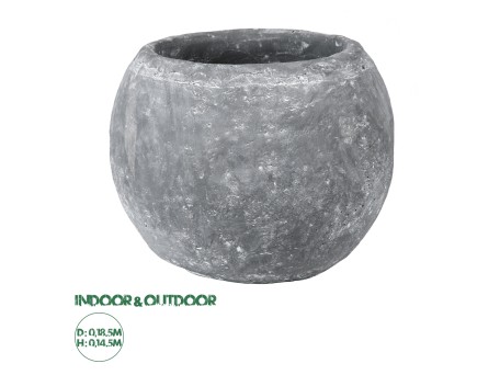 GloboStar® Artificial Garden ALONISSOS 20458 Τσιμεντένιο Κασπώ Γλάστρα - Flower Pot Γκρι Φ18.5cm x Υ14.5cm