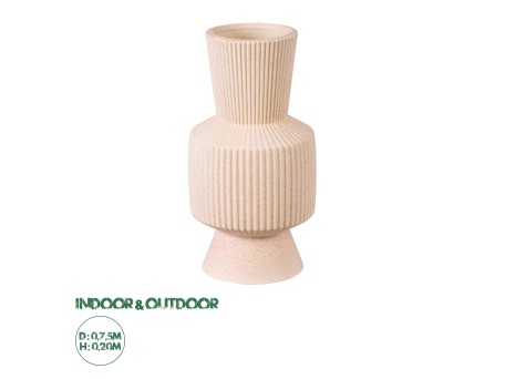GloboStar® Artificial Garden CAPRI 20468 Πήλινο Κεραμικό Κασπώ Γλάστρα - Flower Pot Απαλό Μπεζ Φ7.5cm x Υ20cm