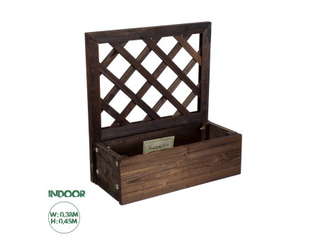 GloboStar® Artificial Garden SIKINOS 20477 Επιτοίχιο Ξύλινο Κασπώ Γλάστρα - Flower Pot Καφέ Φ38cm x Υ45cm