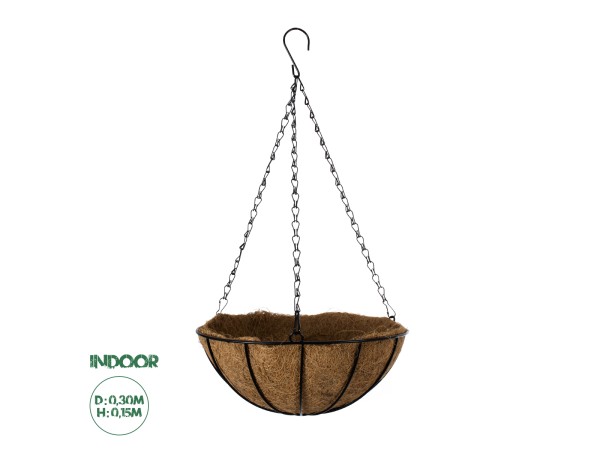 GloboStar® Artificial Garden SALAMINA 20480 Κρεμαστό Κασπώ Γλάστρα - Flower Pot από Φλοιό Καρύδας Καφέ Φ30cm x Υ15cm GloboStar® Artificial Garden SALAMINA 20480 Κρεμαστό Κασπώ Γλάστρα - Flower Pot από Φλοιό Καρύδας Καφέ Φ30cm x Υ15cm