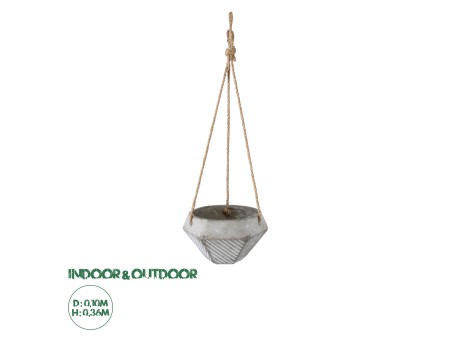 GloboStar® Artificial Garden SARAKINIKO 20490 Κρεμαστό Πήλινο Κεραμικό Κασπώ Γλάστρα - Flower Pot Γκρι Φ10cm x Υ36cm