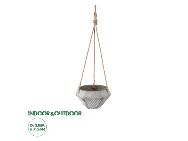 GloboStar® Artificial Garden SARAKINIKO 20490 Κρεμαστό Πήλινο Κεραμικό Κασπώ Γλάστρα - Flower Pot Γκρι Φ10cm x Υ36cm