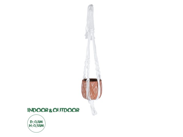 GloboStar® Artificial Garden PSERIMOS 20492 Κρεμαστό Πήλινο Κεραμικό Κασπώ Γλάστρα - Flower Pot Κεραμιδί με Μακραμέ Φ8cm x Υ58cm GloboStar® Artificial Garden PSERIMOS 20492 Κρεμαστό Πήλινο Κεραμικό Κασπώ Γλάστρα - Flower Pot Κεραμιδί με Μακραμέ Φ8cm x Υ58cm