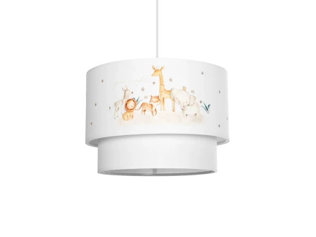 GLOBOSTAR® GIRAFFE 204-0007 Παιδικό Κρεμαστό Φωτιστικό Οροφής με Ντουί 1 x E27 AC 220-240V IP20 - Πολύχρωμο - Μ30 x Π30 x Υ24cm