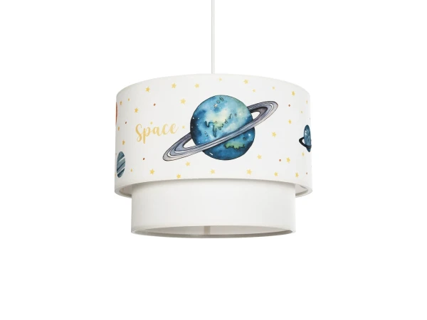 GLOBOSTAR® SATURN 204-0012 Παιδικό Κρεμαστό Φωτιστικό Οροφής με Ντουί 1 x E27 AC 220-240V IP20 - Πολύχρωμο - Μ30 x Π30 x Υ24cm