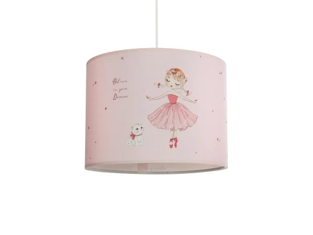 GLOBOSTAR® BALLERINA 204-0015 Παιδικό Κρεμαστό Φωτιστικό Οροφής με Ντουί 1 x E27 AC 220-240V IP20 - Ροζ - Μ28 x Π28 x Υ24cm