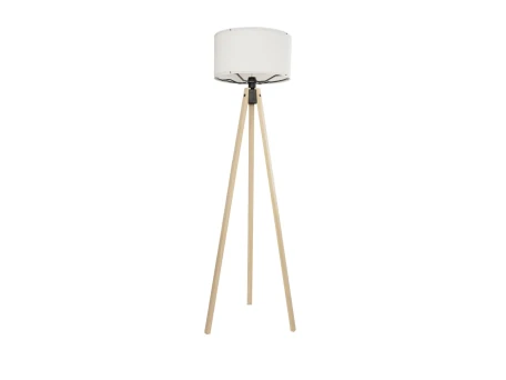 GLOBOSTAR® SAGA 204-0046 Μοντέρνο Επιδαπέδιο Φωτιστικό με Ντουί 1 x E27 AC 220-240V IP20 - Μπεζ & Λευκό - Μ38 x Π38 x Υ140cm