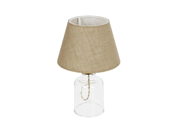 GLOBOSTAR® TRANS 204-0055 Μοντέρνο Επιτραπέζιο Φωτιστικό Πορτατίφ με Ντουί 1 x E27 AC 220-240V IP20 - Διάφανο & Μπεζ - Μ22 x Π22 x Υ34cm GLOBOSTAR® TRANS 204-0055 Μοντέρνο Επιτραπέζιο Φωτιστικό Πορτατίφ με Ντουί 1 x E27 AC 220-240V IP20 - Διάφανο & Μπεζ - Μ22 x Π22 x Υ34cm