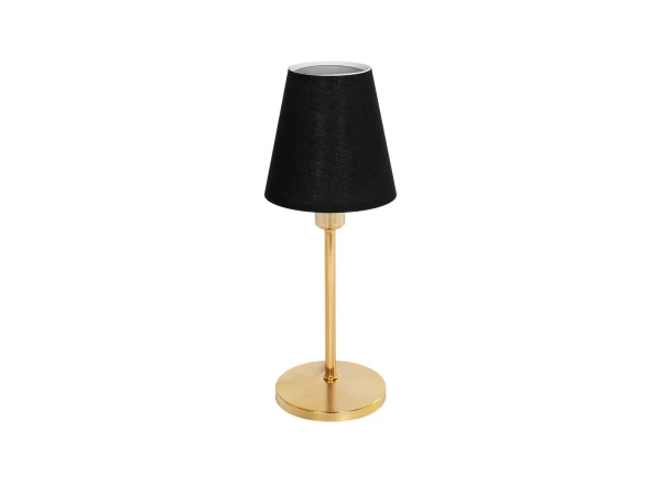 GLOBOSTAR® GLOSSY 204-0056 Μοντέρνο Επιτραπέζιο Φωτιστικό Πορτατίφ με Ντουί 1 x E14 AC 220-240V IP20 - Χρυσό & Μαύρο - Μ14 x Π14 x Υ36cm