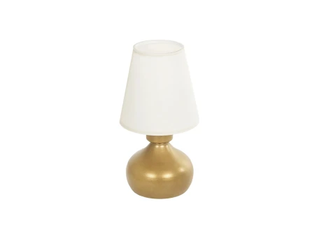 GLOBOSTAR® SWEET 204-0061 Μοντέρνο Επιτραπέζιο Φωτιστικό Πορτατίφ με Ντουί 1 x E27 AC 220-240V IP20 - Χρυσό & Μπεζ - Μ14 x Π14 x Υ25cm