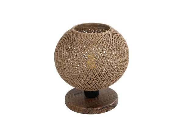 GLOBOSTAR® BOWL 204-0087 Μοντέρνο Επιτραπέζιο Φωτιστικό Πορτατίφ με Ντουί 1 x E27 AC 220-240V IP20 - Καφέ & Μπεζ - Μ22 x Π22 x Υ23cm