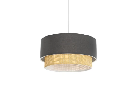 GLOBOSTAR® BIGGIE 204-0095 Μοντέρνο Κρεμαστό Φωτιστικό Οροφής με Ντουί 1 x E27 AC 220-240V IP20 - Γκρι & Μπεζ - Μ30 x Π30 x Υ17cm
