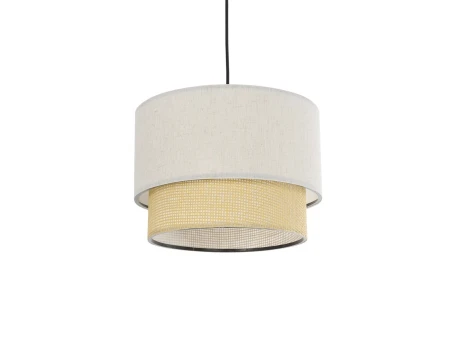 GLOBOSTAR® BIGGIE 204-0099 Μοντέρνο Κρεμαστό Φωτιστικό Οροφής με Ντουί 1 x E27 AC 220-240V IP20 - Μπεζ - Μ30 x Π30 x Υ23,5cm