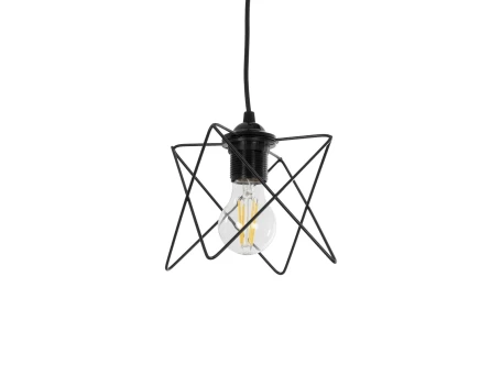 GLOBOSTAR® PATRICK 204-0109 Μοντέρνο Κρεμαστό Φωτιστικό Οροφής με Ντουί 1 x E27 AC 220-240V IP20 - Μαύρο - Μ14 x Π14 x Υ16cm