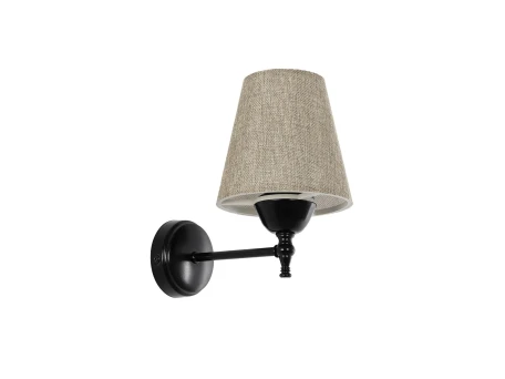 GLOBOSTAR® PAM 204-0112 Μοντέρνο Φωτιστικό Τοίχου - Απλίκα με Ντουί 1 x E27 AC 220-240V IP20 - Μαύρο & Μπεζ - Μ14 x Π22 x Υ23cm
