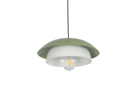 GLOBOSTAR® AURA 204-0119 Μοντέρνο Κρεμαστό Φωτιστικό Οροφής με Ντουί 1 x E27 AC 220-240V IP20 - Πράσινο & Λευκό - Μ31 x Π31 x Υ27cm