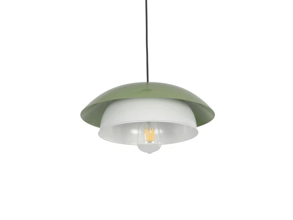 GLOBOSTAR® AURA 204-0119 Μοντέρνο Κρεμαστό Φωτιστικό Οροφής με Ντουί 1 x E27 AC 220-240V IP20 - Πράσινο & Λευκό - Μ31 x Π31 x Υ27cm