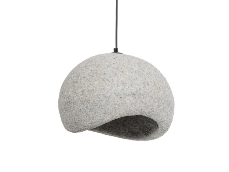 GLOBOSTAR® STONE 204-0123 Μοντέρνο Κρεμαστό Φωτιστικό Οροφής με Ντουί 1 x E27 AC 220-240V IP20 - Γκρι Μπέζ - Μ35 x Π31 x Υ26cm