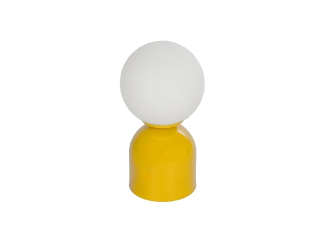 GLOBOSTAR® MAGIC 204-0131 Μοντέρνο Επιτραπέζιο Φωτιστικό Πορτατίφ με Ντουί 1 x E14 AC 220-240V IP20 - Κίτρινο & Λευκό - Μ15 x Π15 x Υ28cm