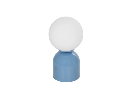 GLOBOSTAR® MAGIC 204-0133 Μοντέρνο Επιτραπέζιο Φωτιστικό Πορτατίφ με Ντουί 1 x E14 AC 220-240V IP20 - Μπλε & Λευκό - Μ15 x Π15 x Υ28cm