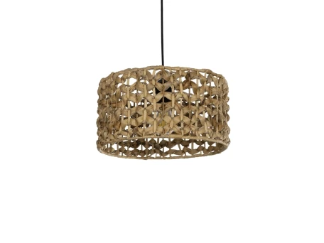 GLOBOSTAR® SAND 204-0160 Boho Κρεμαστό Φωτιστικό Οροφής με Ντουί 1 x E27 AC 220-240V IP20 - Καφέ - Μ30 x Π30 x Υ19cm