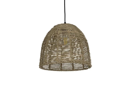 GLOBOSTAR® MEKA 204-0162 Boho Κρεμαστό Φωτιστικό Οροφής με Ντουί 1 x E27 AC 220-240V IP20 - Καφε - Μ30 x Π30 x Υ28cm