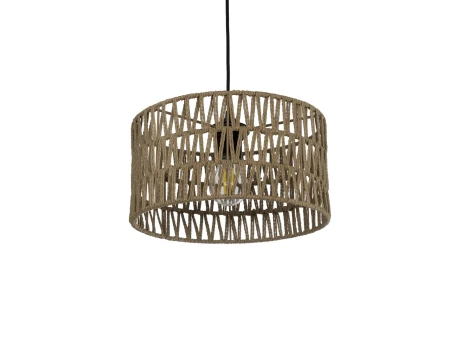 GLOBOSTAR® DARIO 204-0166 Boho Κρεμαστό Φωτιστικό Οροφής με Ντουί 1 x E27 AC 220-240V IP20 - Μπεζ - Μ30 x Π30 x Υ18cm