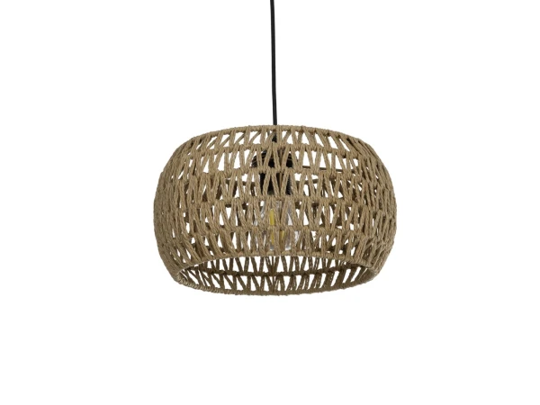 GLOBOSTAR® DARIO 204-0168 Boho Κρεμαστό Φωτιστικό Οροφής με Ντουί 1 x E27 AC 220-240V IP20 - Καφέ - Μ31 x Π31 x Υ18,5cm