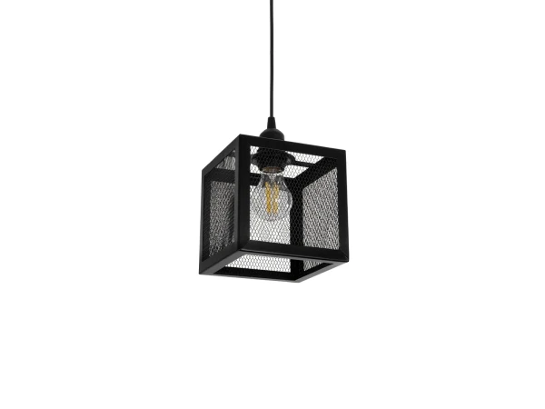 GLOBOSTAR® JAULA 204-0181 Μοντέρνο Κρεμαστό Φωτιστικό Οροφής Μονόφωτο 1 x E27 AC 220-240V IP20 Μαύρο - Μ16 x Π16 x Υ16cm