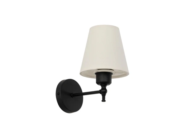 GLOBOSTAR® ELEGANTE 204-0186 Μοντέρνο Φωτιστικό Τοίχου - Απλίκα με Ντουί 1 x E27 AC 220-240V IP20 - Μαύρο & Μπεζ - Μ14 x Π22 x Υ24cm
