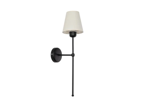 GLOBOSTAR® LING 204-0190 Μοντέρνο Φωτιστικό Τοίχου - Απλίκα με Ντουί 1 x E27 AC 220-240V IP20 - Μαύρο & Μπεζ - Μ14 x Π21 x Υ54cm