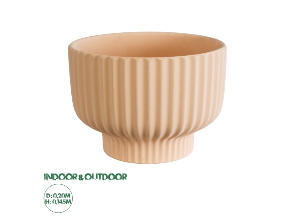 GloboStar® Artificial Garden OAXACA 20501 Διακοσμητικό Κεραμικό Κασπώ Γλάστρα - Flower Pot Σομόν Φ20 x Υ14.5cm