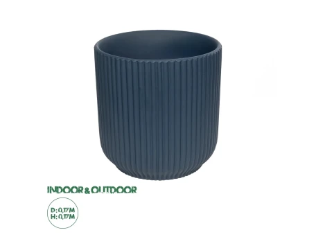 GloboStar® Artificial Garden ULUWATU 20520 Διακοσμητική Κεραμική Γλάστρα Μπλέ Π17 x M17 x Υ17