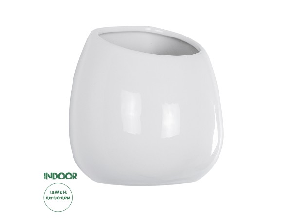 GloboStar® Artificial Garden GRENADA 20537 Διακοσμητική Κεραμική Γλάστρα Λευκή Φ12 x Υ13 GloboStar® Artificial Garden GRENADA 20537 Διακοσμητική Κεραμική Γλάστρα Λευκή Φ12 x Υ13