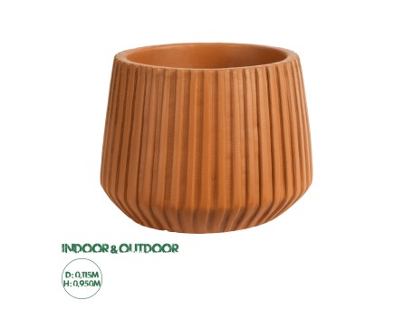 GloboStar® Artificial Garden ZANZIBAR 20539 Διακοσμητικό Κεραμικό Κασπώ Γλάστρα - Flower Pot Πορτοκαλί Φ11.5 x Υ9.5cm