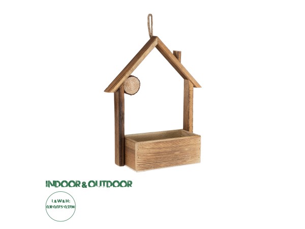 GloboStar® Artificial Garden ALSACE 20552 Κρεμαστό Διακοσμητικό Ξύλινο Κασπώ Γλάστρα - Flower Pot Καφέ Μ18 x Π7.5 x Υ27cm