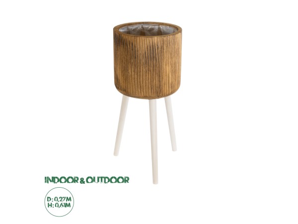 GloboStar® Artificial Garden JAMAICA 20555 Διακοσμητικό Ξύλινο Κασπώ Γλάστρα - Flower Pot Καφέ Φ27 x Υ61cm GloboStar® Artificial Garden JAMAICA 20555 Διακοσμητικό Ξύλινο Κασπώ Γλάστρα - Flower Pot Καφέ Φ27 x Υ61cm