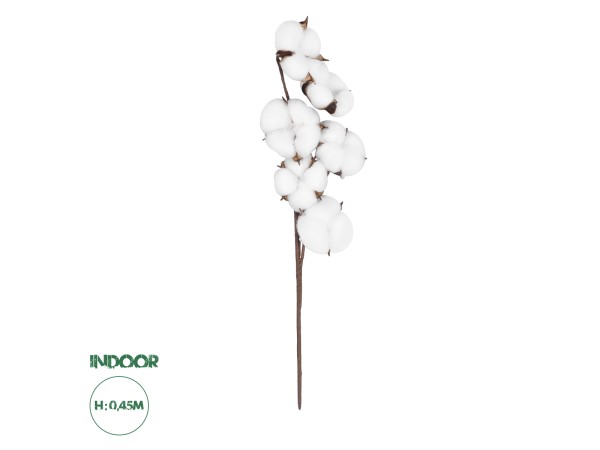 GloboStar® Artificial Garden COTTON BRANCH 20558 Τεχνητό Διακοσμητικό Κλαδί βαμβάκι Υ45cm