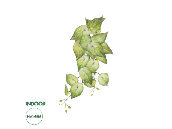 GloboStar® Artificial Garden SYNGONIUM HANGING PLANT 20598 Τεχνητό Διακοσμητικό Κρεμαστό Φυτό Συγκόνιο Υ50cm