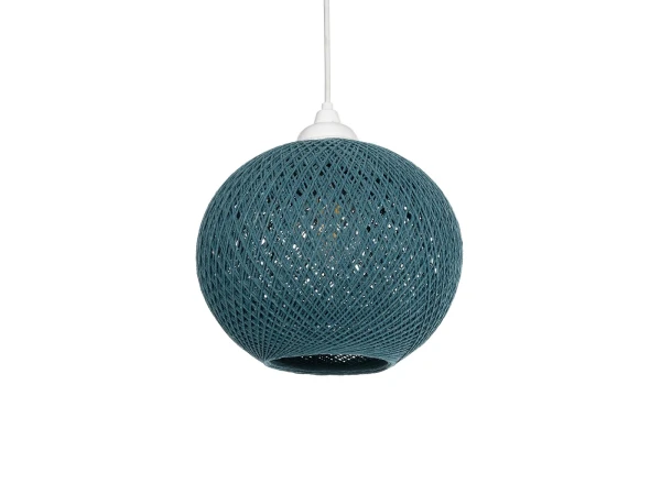 GLOBOSTAR® SOLEI 205-0012 Boho Κρεμαστό Φωτιστικό Οροφής με Ντουί 1 x E27 AC 220-240V IP20 - Τιρκουάζ - M20 x Π20 x Υ25cm