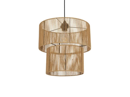 GLOBOSTAR® ROXXI 205-0019 Boho Κρεμαστό Φωτιστικό Οροφής με Ντουί 1 x E27 AC 220-240V IP20 - Μπεζ - M35 x Π35 x Υ37cm