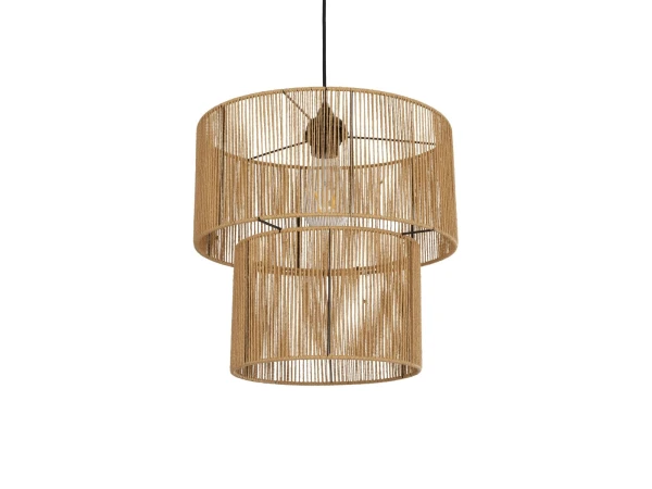 GLOBOSTAR® ROXXI 205-0019 Boho Κρεμαστό Φωτιστικό Οροφής με Ντουί 1 x E27 AC 220-240V IP20 - Μπεζ - M35 x Π35 x Υ37cm