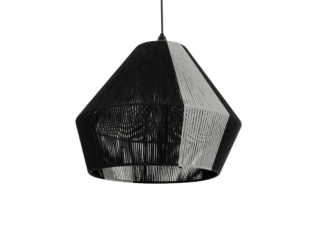 GLOBOSTAR® ANGULUS 205-0021 Boho Κρεμαστό Φωτιστικό Οροφής με Ντουί 1 x E27 AC 220-240V IP20 - Μαύρο & Γκρι - M40 x Π40 x Υ35cm