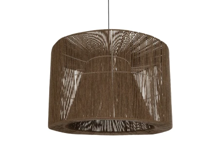 GLOBOSTAR® ZYLINDER 205-0023 Boho Κρεμαστό Φωτιστικό Οροφής με Ντουί 1 x E27 AC 220-240V IP20 - Καφέ - M80 x Π80 x Υ51cm