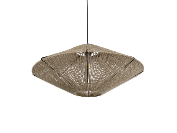 GLOBOSTAR® OVNI 205-0029 Boho Κρεμαστό Φωτιστικό Οροφής με Ντουί 1 x E27 AC 220-240V IP20 - Μπεζ - M60 x Π60 x Υ29cm