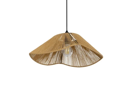 GLOBOSTAR® COURBE 205-0038 Boho Κρεμαστό Φωτιστικό Οροφής με Ντουί 1 x E27 AC 220-240V IP20 - Μπεζ - M40 x Π40 x Υ17cm