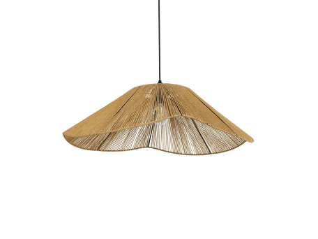 GLOBOSTAR® COURBE 205-0039 Boho Κρεμαστό Φωτιστικό Οροφής με Ντουί 1 x E27 AC 220-240V IP20 - Μπεζ - M62 x Π62 x Υ22cm