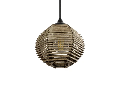 GLOBOSTAR® JUTTI 205-0041 Boho Κρεμαστό Φωτιστικό Οροφής με Ντουί 1 x E27 AC 220-240V IP20 - Μπεζ - M20 x Π20 x Υ18cm